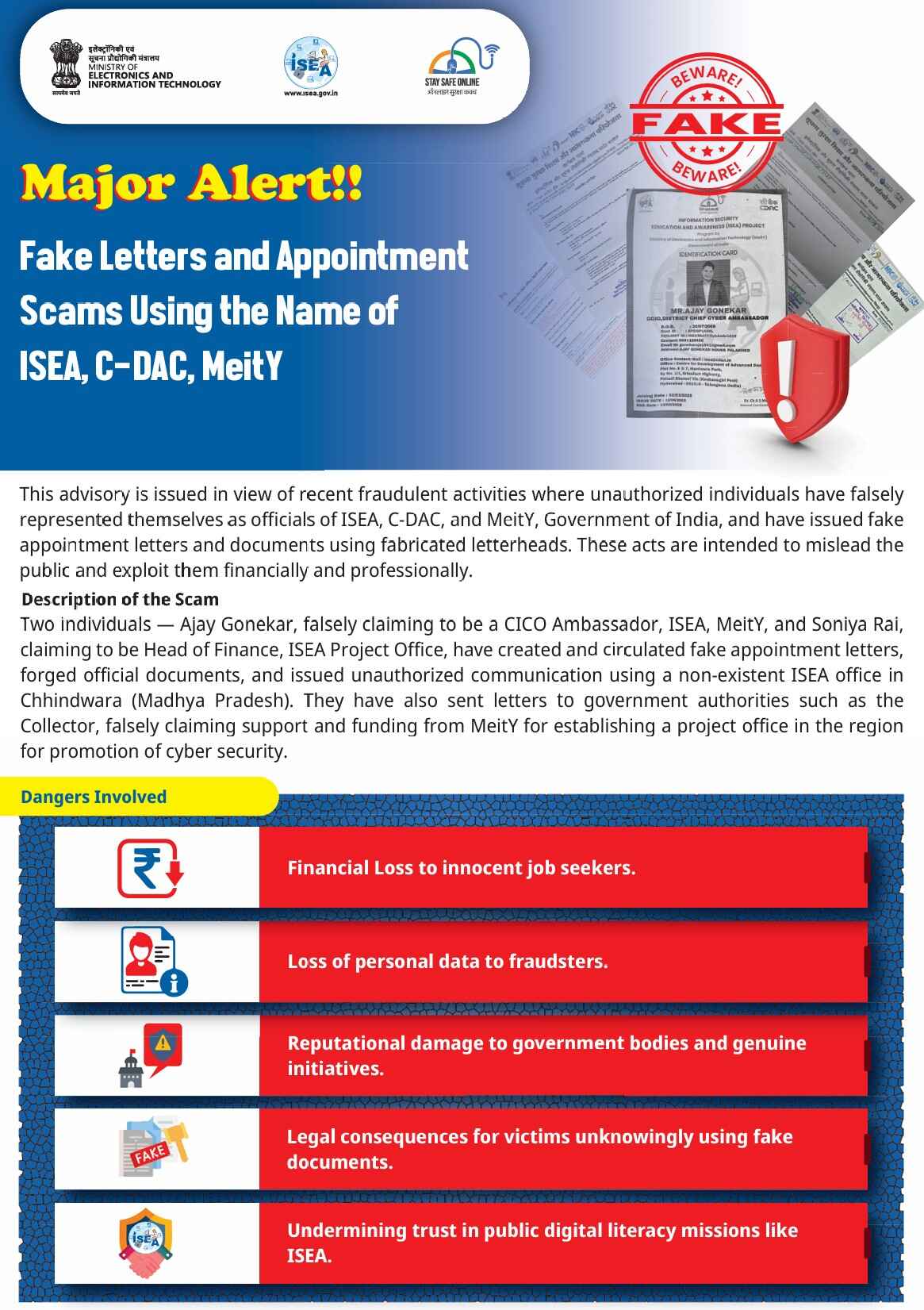 Fake Letters and Appointment Scams